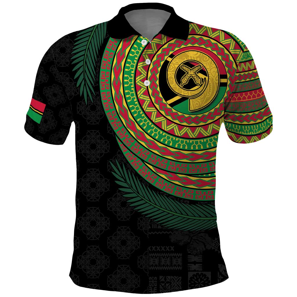 Vanuatu Tribal Tattoo with Namele Leaves Polo Shirt