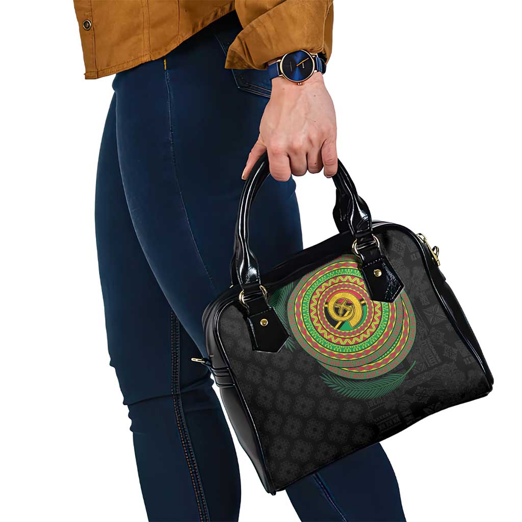 Vanuatu Tribal Tattoo with Namele Leaves Shoulder Handbag