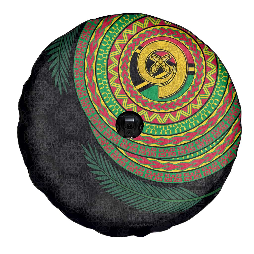 Vanuatu Tribal Tattoo with Namele Leaves Spare Tire Cover