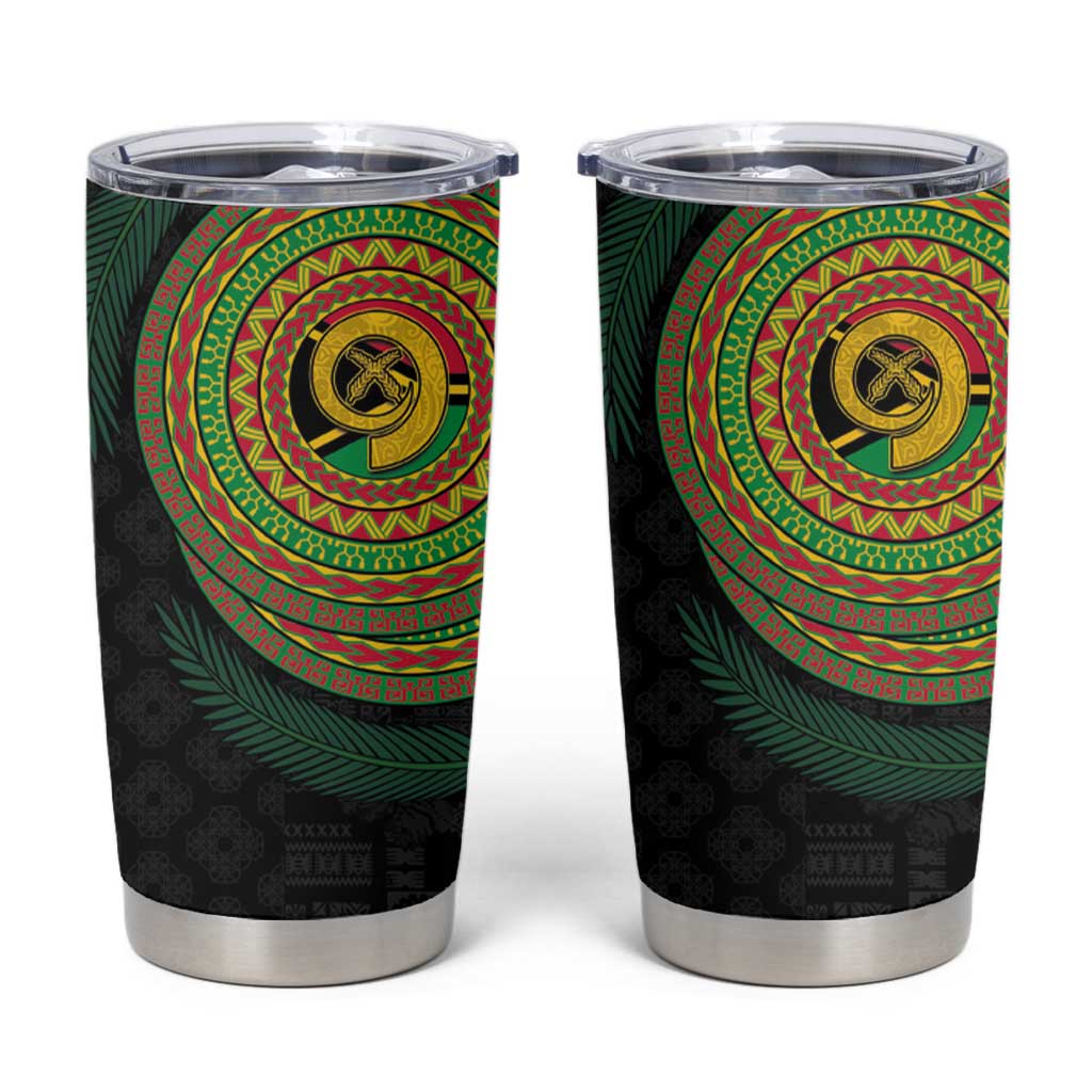 Vanuatu Tribal Tattoo with Namele Leaves Tumbler Cup