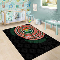 Penama Tribal Tattoo with Namele Leaves Area Rug