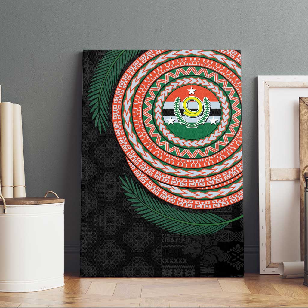 Penama Tribal Tattoo with Namele Leaves Canvas Wall Art