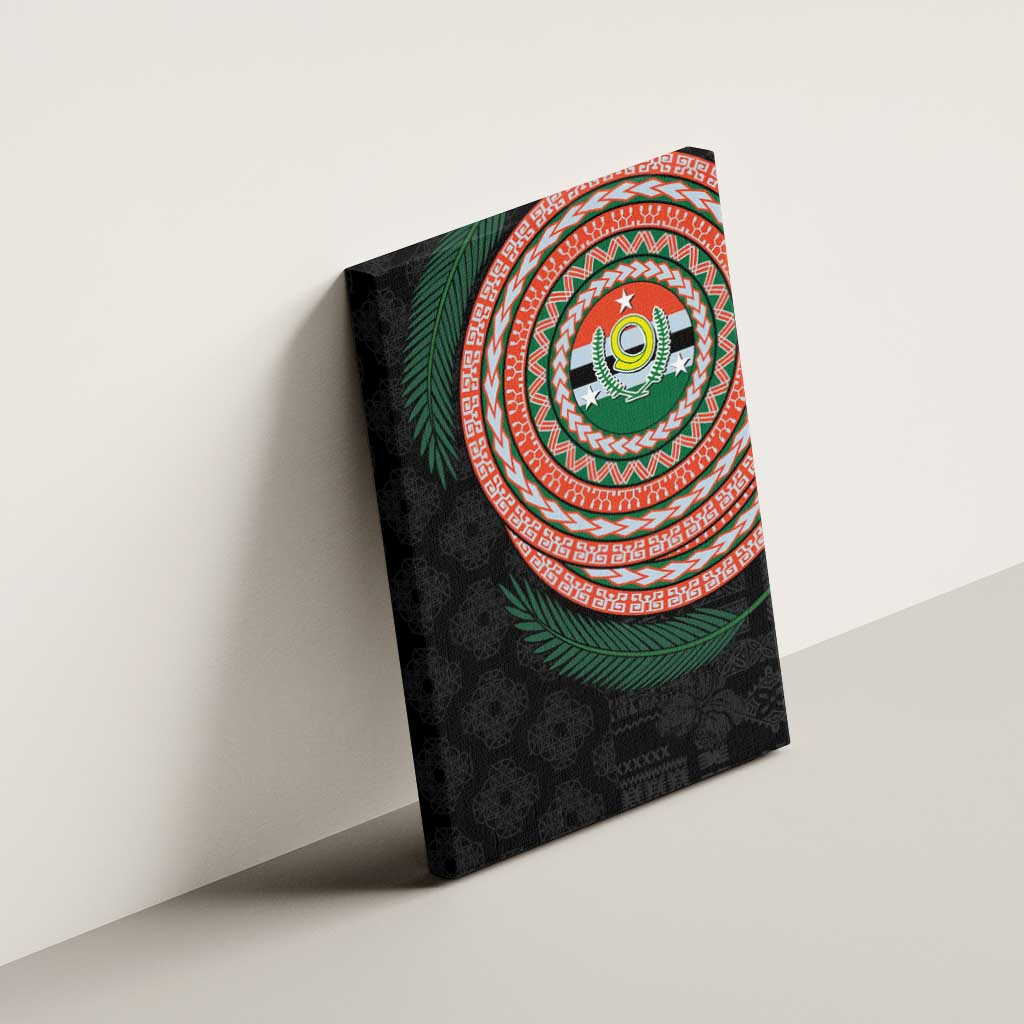 Penama Tribal Tattoo with Namele Leaves Canvas Wall Art