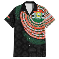 Penama Tribal Tattoo with Namele Leaves Family Matching Puletasi and Hawaiian Shirt