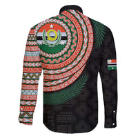 Penama Tribal Tattoo with Namele Leaves Family Matching Puletasi and Hawaiian Shirt