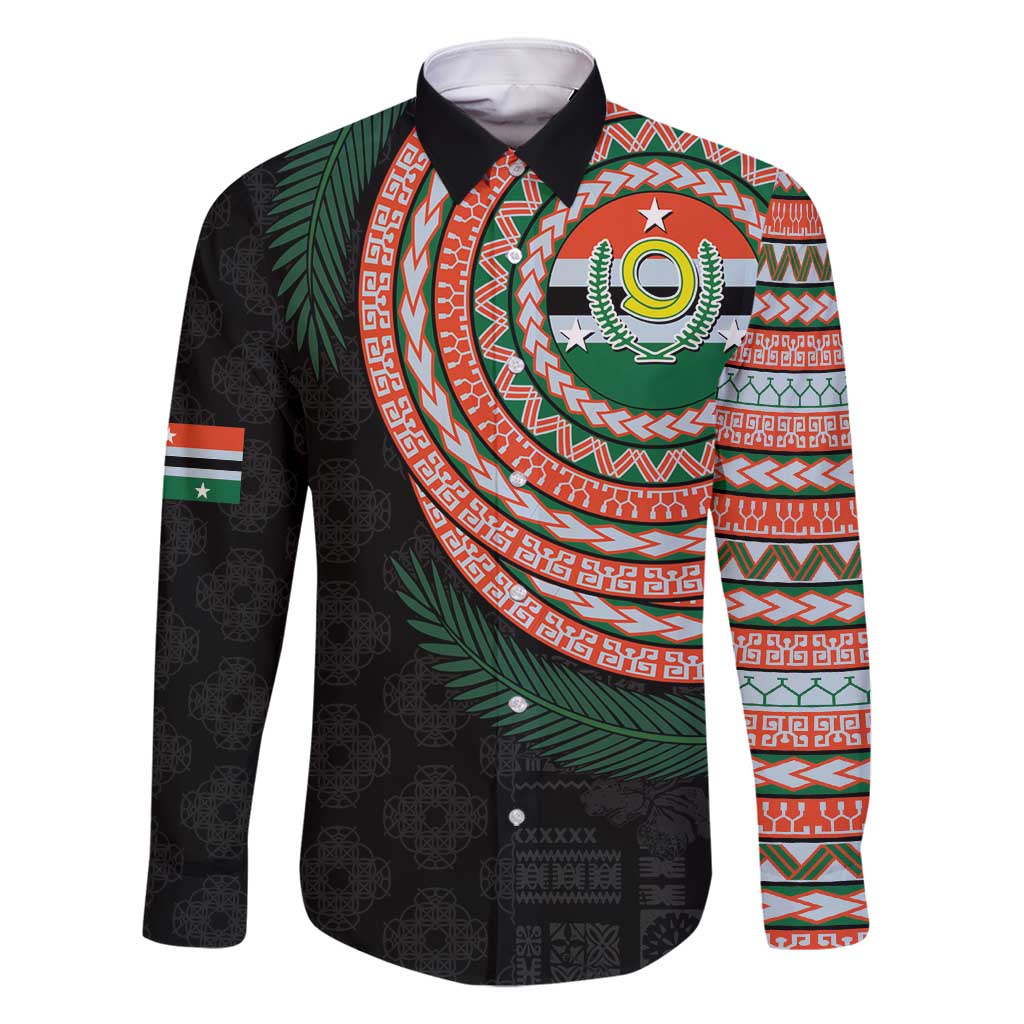 Penama Tribal Tattoo with Namele Leaves Family Matching Summer Maxi Dress and Hawaiian Shirt