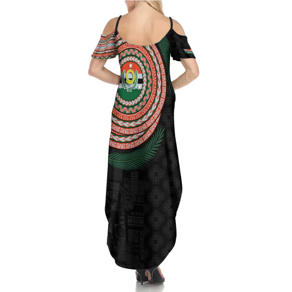 Penama Tribal Tattoo with Namele Leaves Family Matching Summer Maxi Dress and Hawaiian Shirt