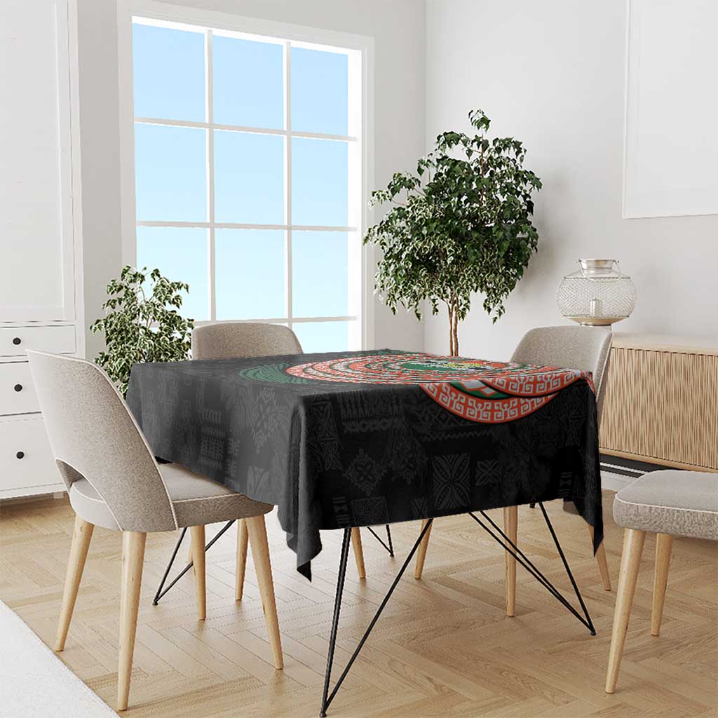 Penama Tribal Tattoo with Namele Leaves Tablecloth