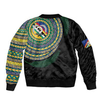 Torba Tribal Tattoo with Namele Leaves Bomber Jacket