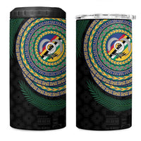 Torba Tribal Tattoo with Namele Leaves 4 in 1 Can Cooler Tumbler