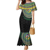 Torba Tribal Tattoo with Namele Leaves Family Matching Mermaid Dress and Hawaiian Shirt