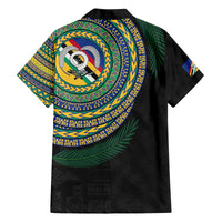 Torba Tribal Tattoo with Namele Leaves Family Matching Off The Shoulder Long Sleeve Dress and Hawaiian Shirt