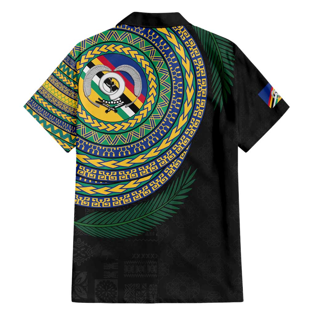 Torba Tribal Tattoo with Namele Leaves Family Matching Short Sleeve Bodycon Dress and Hawaiian Shirt