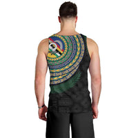 Torba Tribal Tattoo with Namele Leaves Men Tank Top