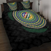 Torba Tribal Tattoo with Namele Leaves Quilt Bed Set
