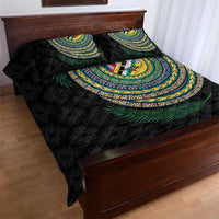 Torba Tribal Tattoo with Namele Leaves Quilt Bed Set