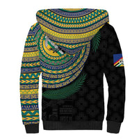 Torba Tribal Tattoo with Namele Leaves Sherpa Hoodie