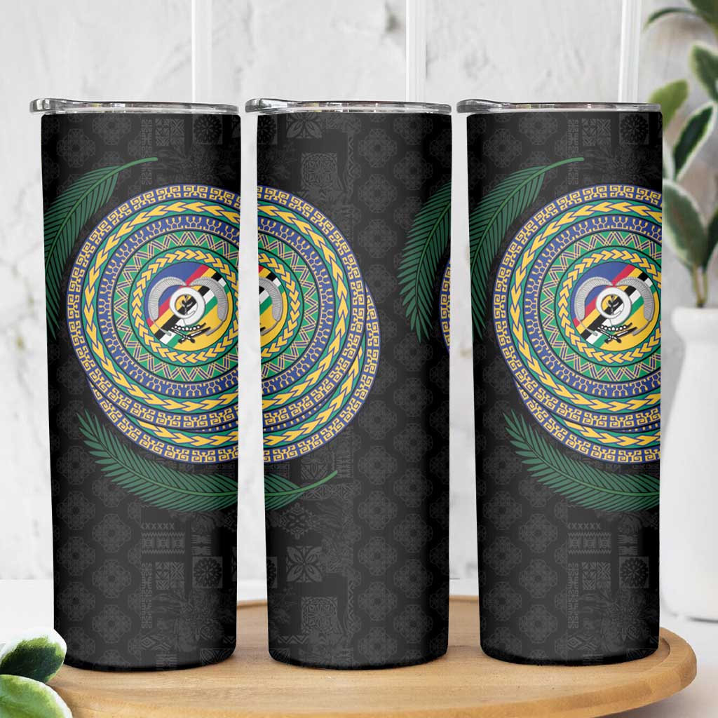 Torba Tribal Tattoo with Namele Leaves Skinny Tumbler