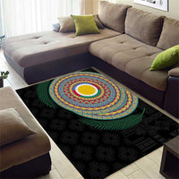Shefa Tribal Tattoo with Namele Leaves Area Rug