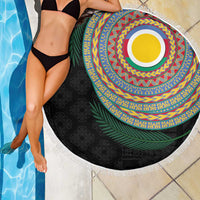 Shefa Tribal Tattoo with Namele Leaves Beach Blanket