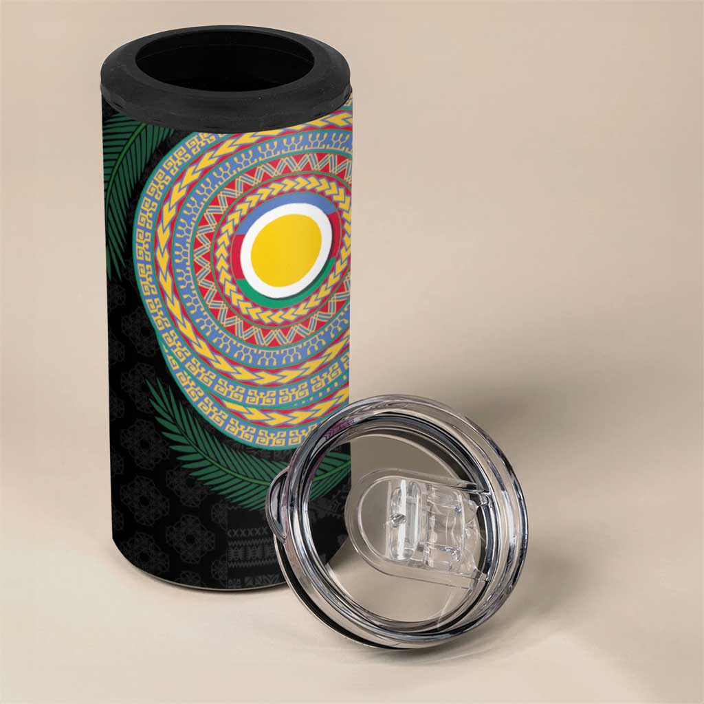 Shefa Tribal Tattoo with Namele Leaves 4 in 1 Can Cooler Tumbler