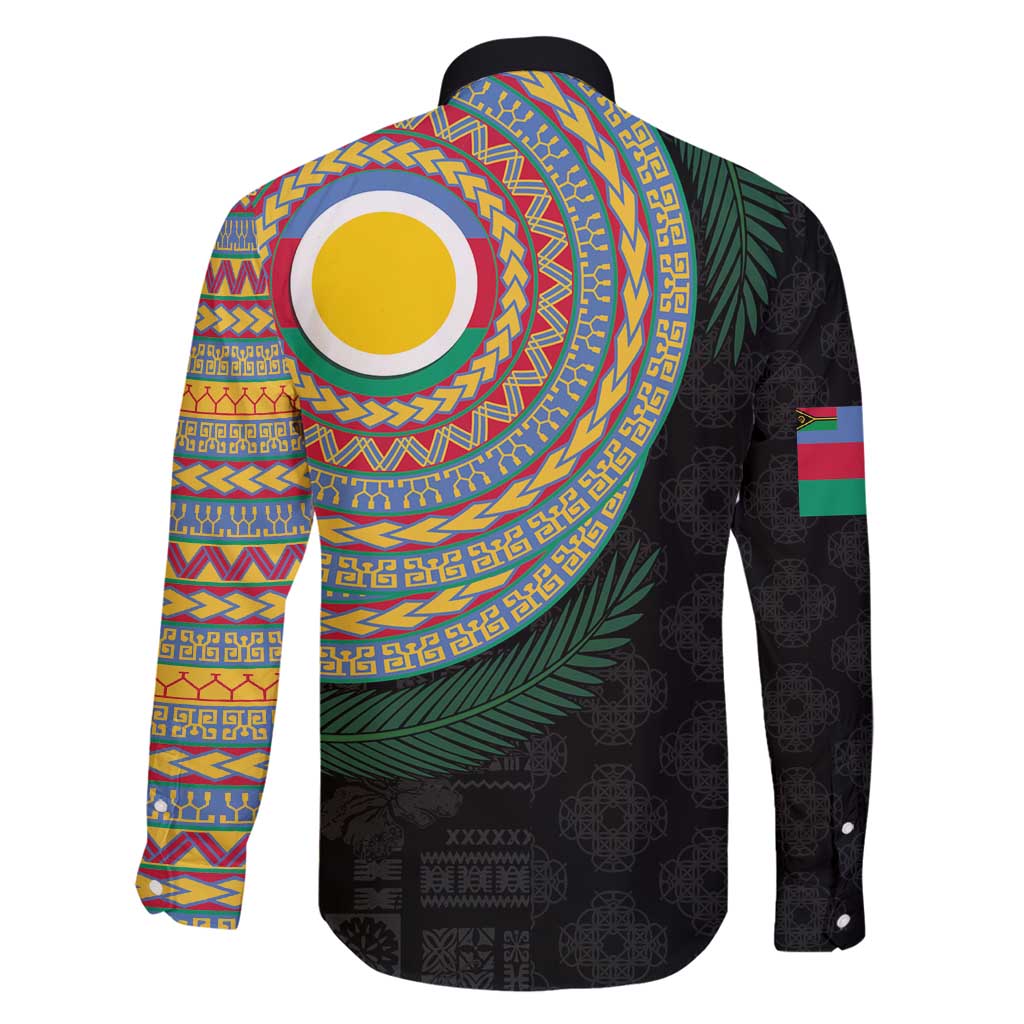 Shefa Tribal Tattoo with Namele Leaves Family Matching Long Sleeve Bodycon Dress and Hawaiian Shirt