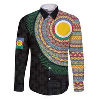 Shefa Tribal Tattoo with Namele Leaves Family Matching Puletasi and Hawaiian Shirt