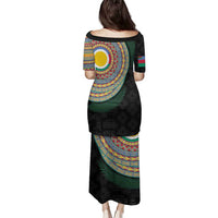 Shefa Tribal Tattoo with Namele Leaves Family Matching Puletasi and Hawaiian Shirt