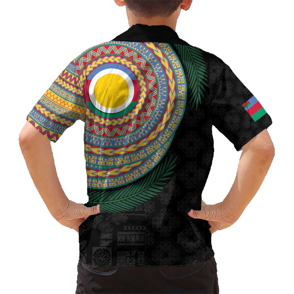 Shefa Tribal Tattoo with Namele Leaves Family Matching Short Sleeve Bodycon Dress and Hawaiian Shirt