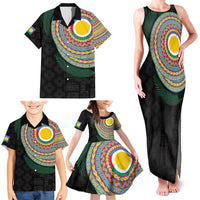 Shefa Tribal Tattoo with Namele Leaves Family Matching Tank Maxi Dress and Hawaiian Shirt