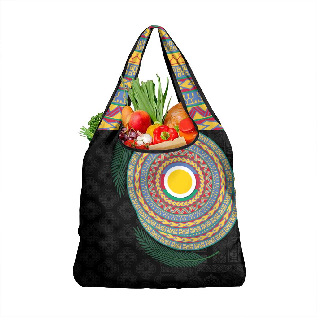 Shefa Tribal Tattoo with Namele Leaves Grocery Bag