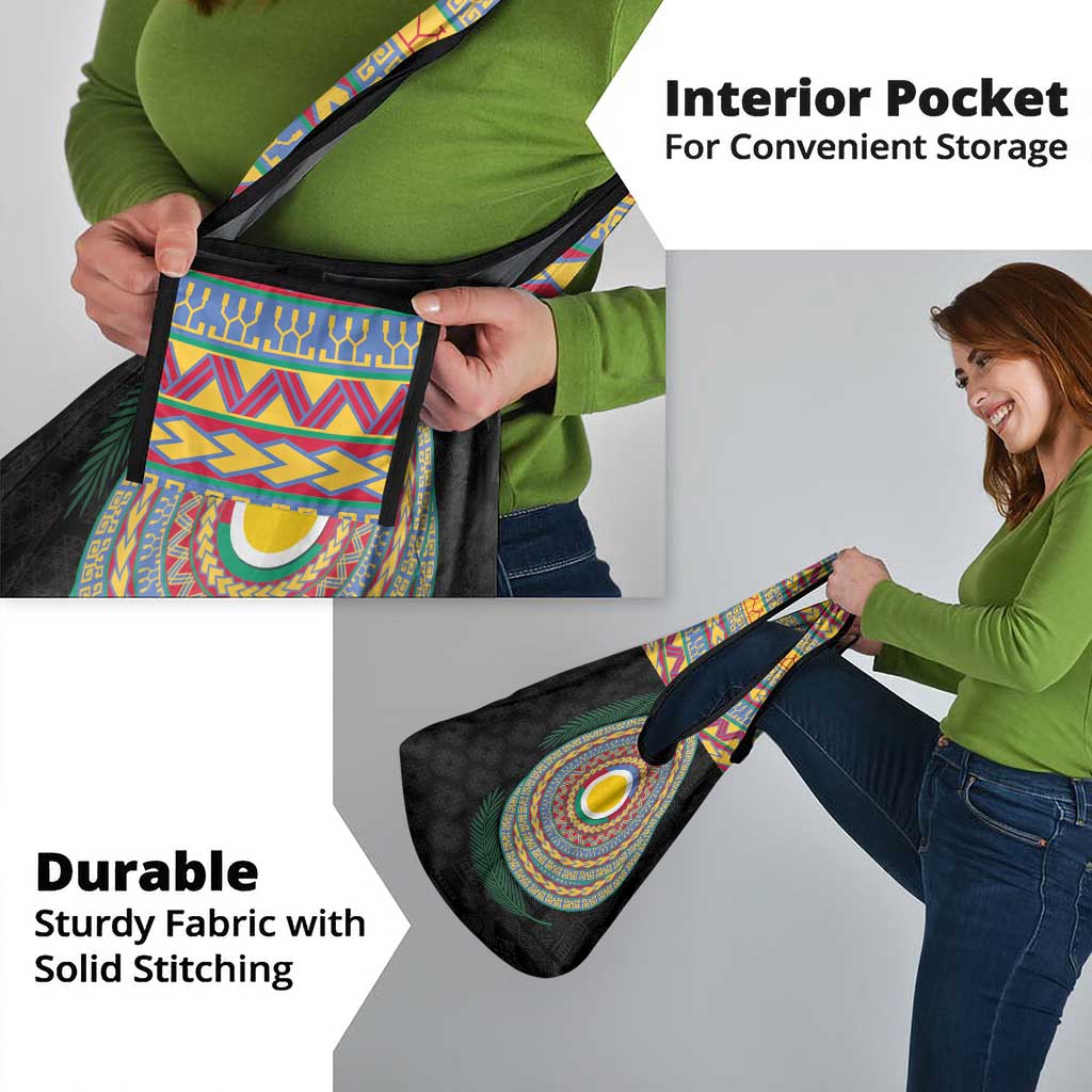 Shefa Tribal Tattoo with Namele Leaves Grocery Bag