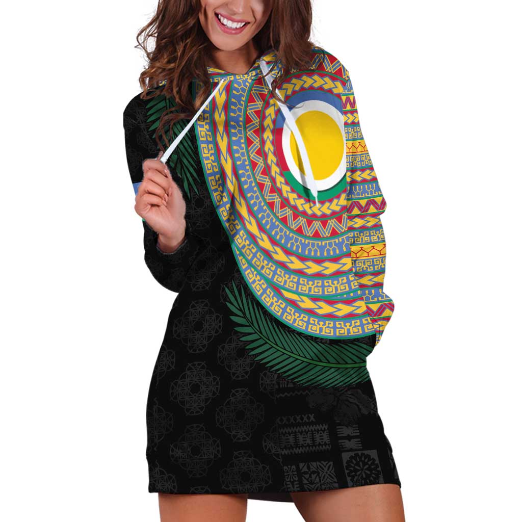 Shefa Tribal Tattoo with Namele Leaves Hoodie Dress