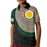 Shefa Tribal Tattoo with Namele Leaves Kid Polo Shirt LT03 Kid Black - Polynesian Pride