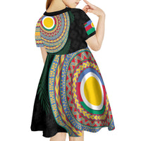 Shefa Tribal Tattoo with Namele Leaves Kid Short Sleeve Dress LT03 - Polynesian Pride