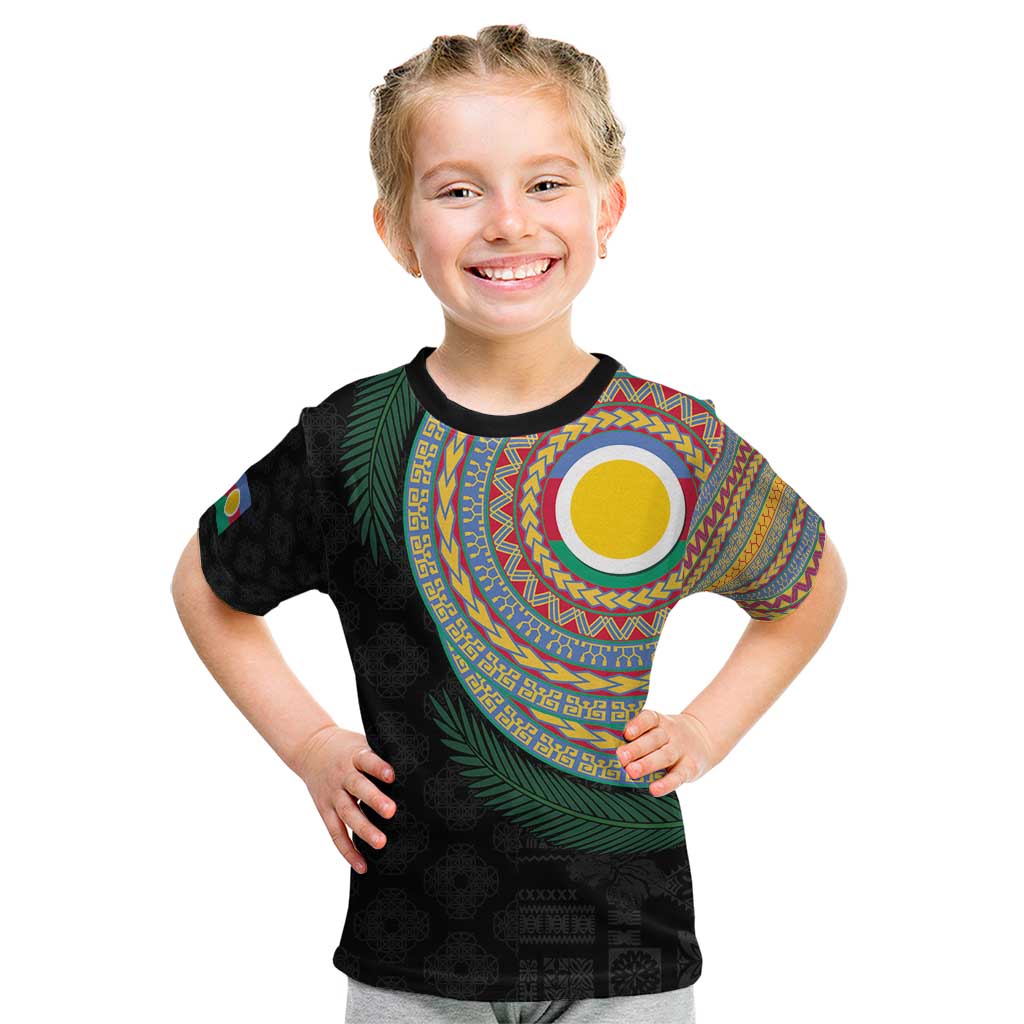 Shefa Tribal Tattoo with Namele Leaves Kid T Shirt LT03 Black - Polynesian Pride