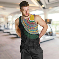 Shefa Tribal Tattoo with Namele Leaves Men Tank Top