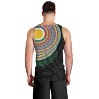 Shefa Tribal Tattoo with Namele Leaves Men Tank Top