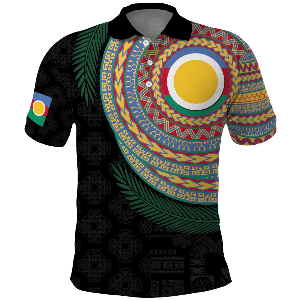 Shefa Tribal Tattoo with Namele Leaves Polo Shirt LT03 Black - Polynesian Pride