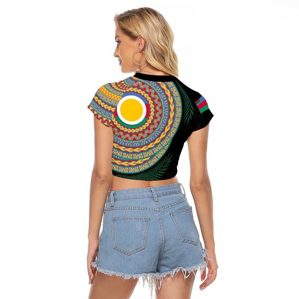 Shefa Tribal Tattoo with Namele Leaves Raglan Cropped T Shirt LT03 - Polynesian Pride