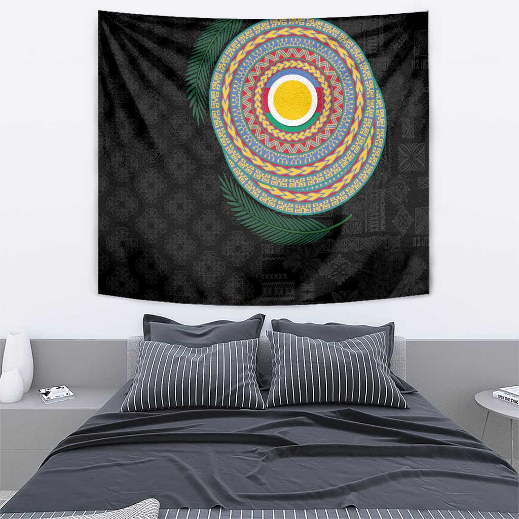 Shefa Tribal Tattoo with Namele Leaves Tapestry LT03 - Polynesian Pride
