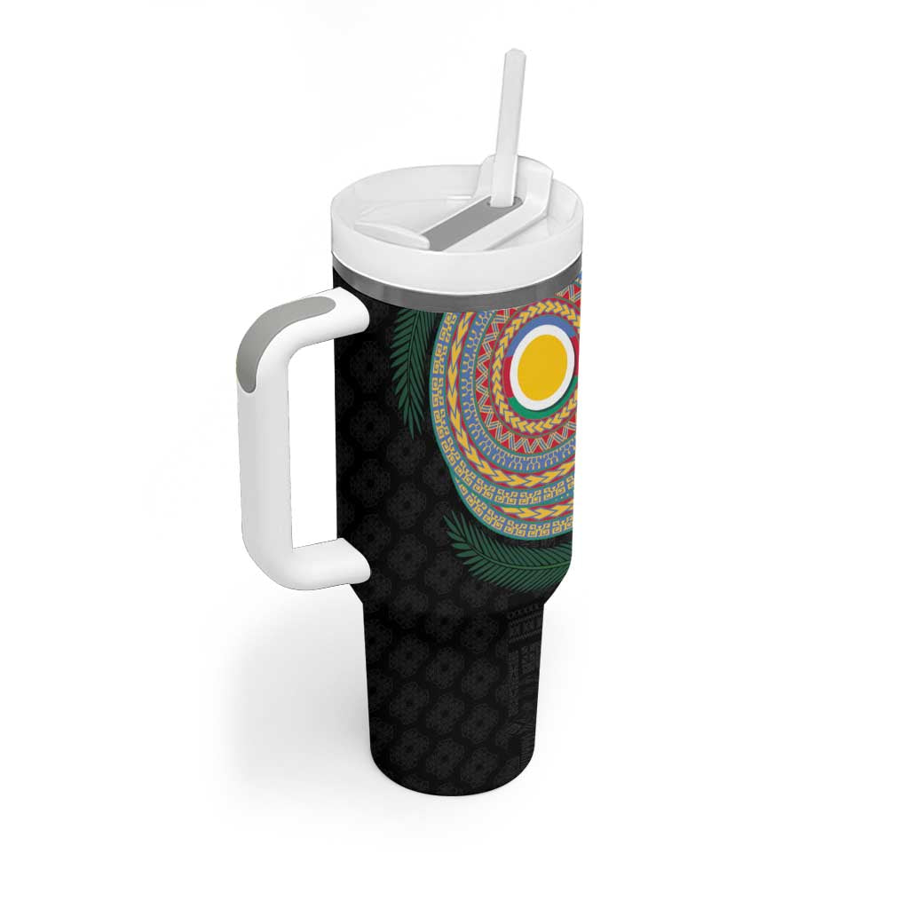 Shefa Tribal Tattoo with Namele Leaves Tumbler With Handle