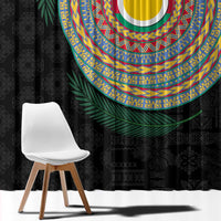 Shefa Tribal Tattoo with Namele Leaves Window Curtain