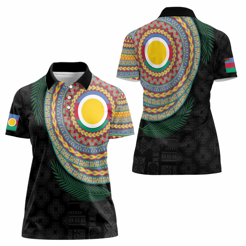 Shefa Tribal Tattoo with Namele Leaves Women Polo Shirt