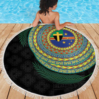 Tafea Tribal Tattoo with Namele Leaves Beach Blanket