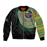 Tafea Tribal Tattoo with Namele Leaves Bomber Jacket