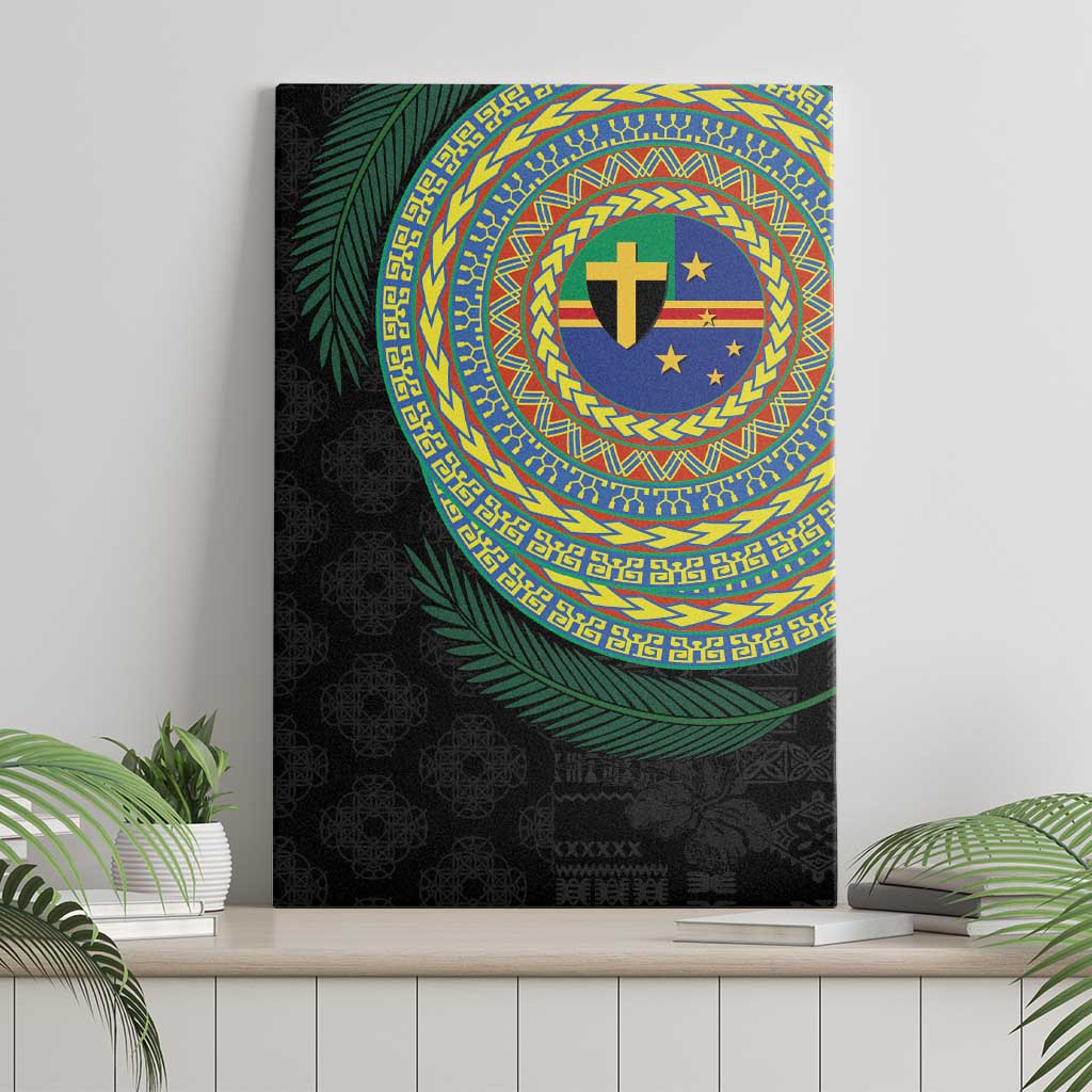 Tafea Tribal Tattoo with Namele Leaves Canvas Wall Art