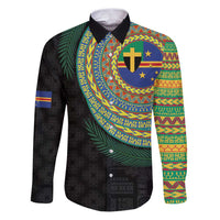 Tafea Tribal Tattoo with Namele Leaves Family Matching Puletasi and Hawaiian Shirt