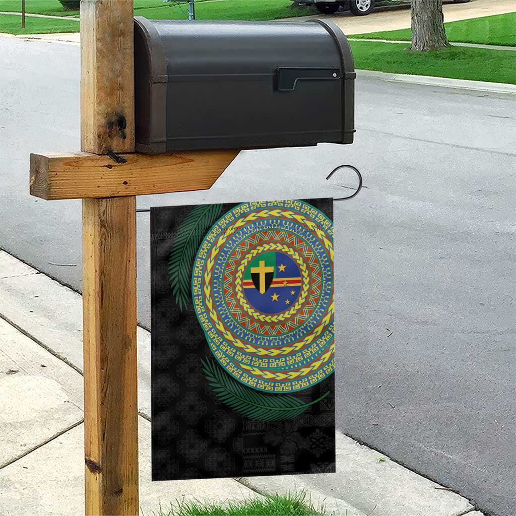 Tafea Tribal Tattoo with Namele Leaves Garden Flag