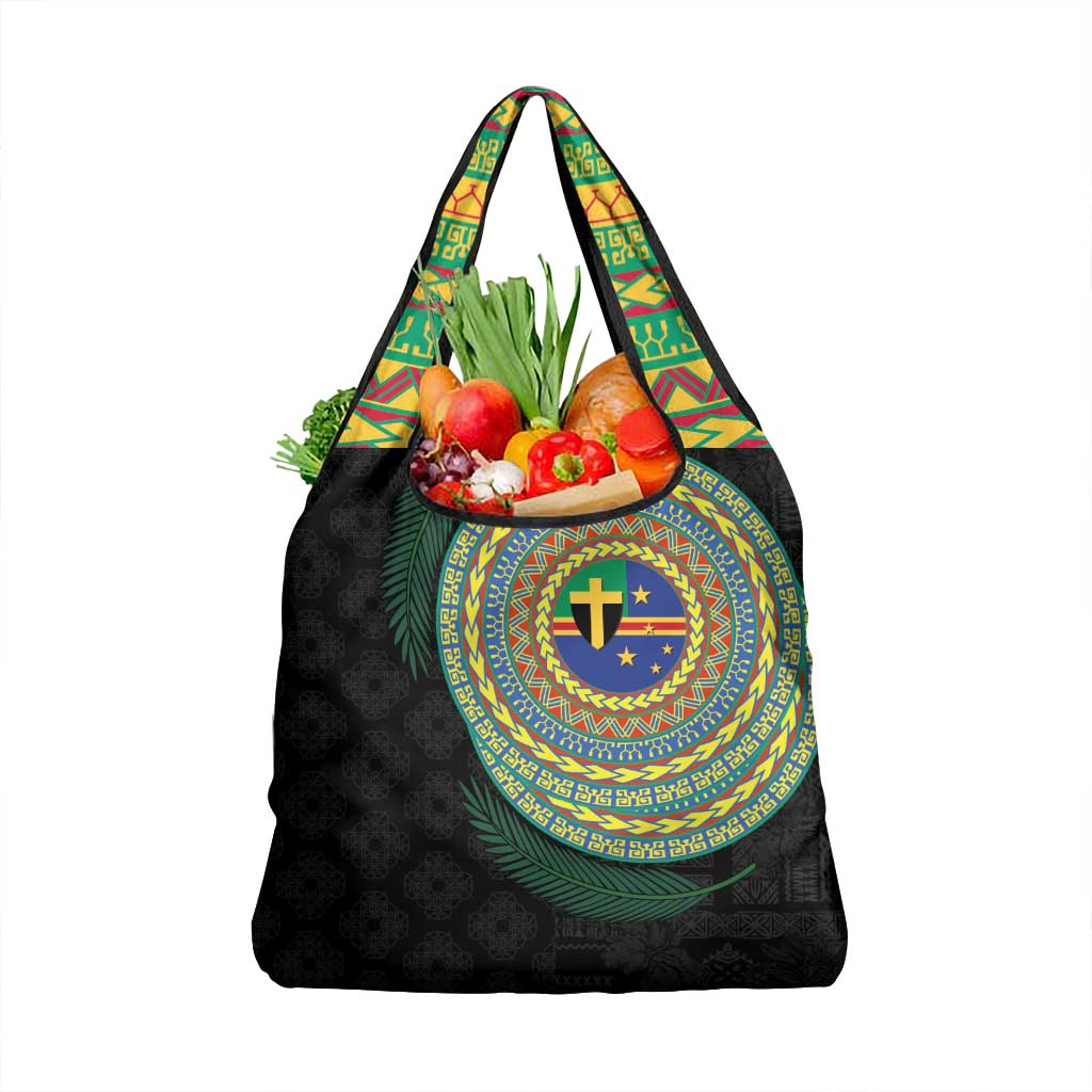 Tafea Tribal Tattoo with Namele Leaves Grocery Bag